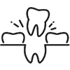 Tooth with open hands on sides, symbolizing dental care and patient support services.