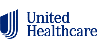 United Healthcare logo with blue shield and vertical lines design